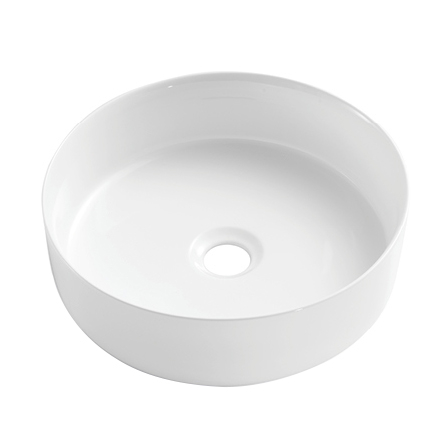 Круглая белая фарфоровая керамическая раковина Topmount для ванной комнаты